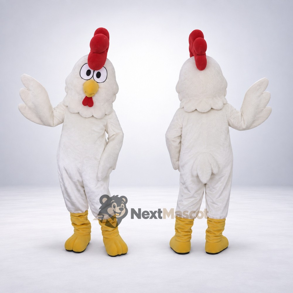 Rooster Mascot Costume - White for Promotions Rooster Mascot Costume - White for Promotions