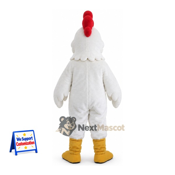 Rooster Mascot Costume - White for Grand Openings Rooster Mascot Costume - White for Grand Openings