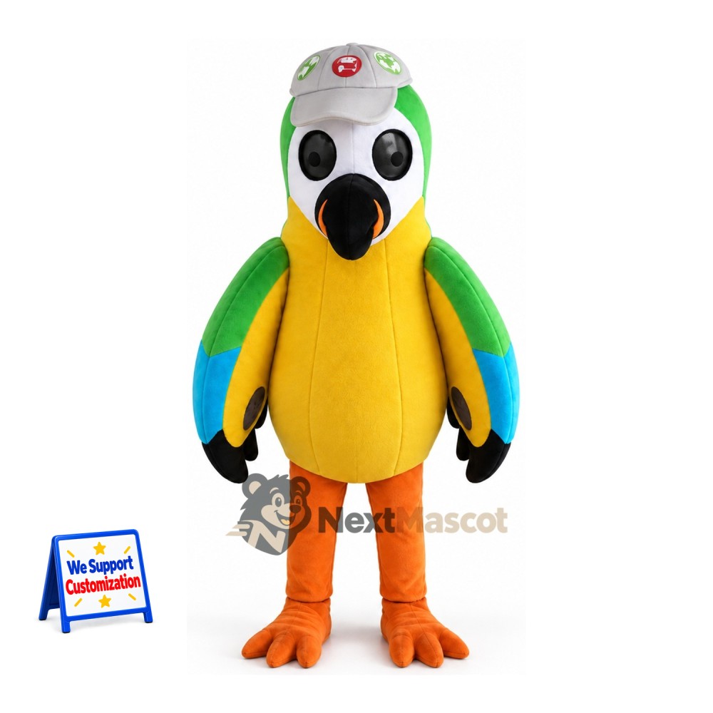 Parrot Mascot Costume - Green for Birthday Parties Parrot Mascot Costume - Green for Birthday Parties