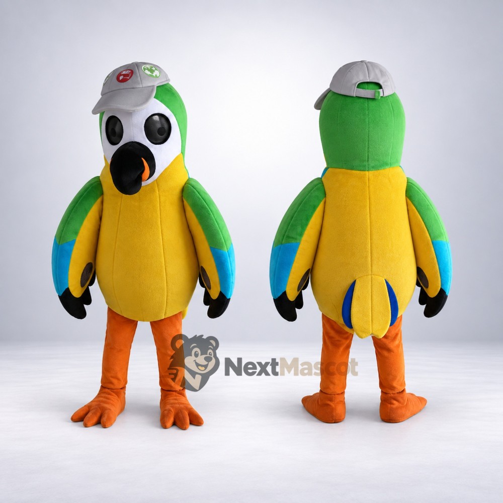 Parrot Mascot Costume - Green for Birthday Parties Parrot Mascot Costume - Green for Birthday Parties