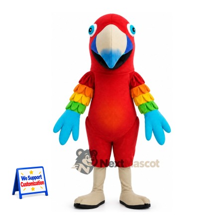 Parrot Mascot Costume - Red for Carnivals Parrot Mascot Costume - Red for Carnivals
