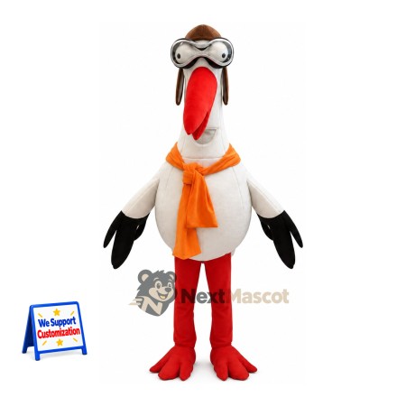 Stork Mascot Costume - White Stork Mascot Costume - White