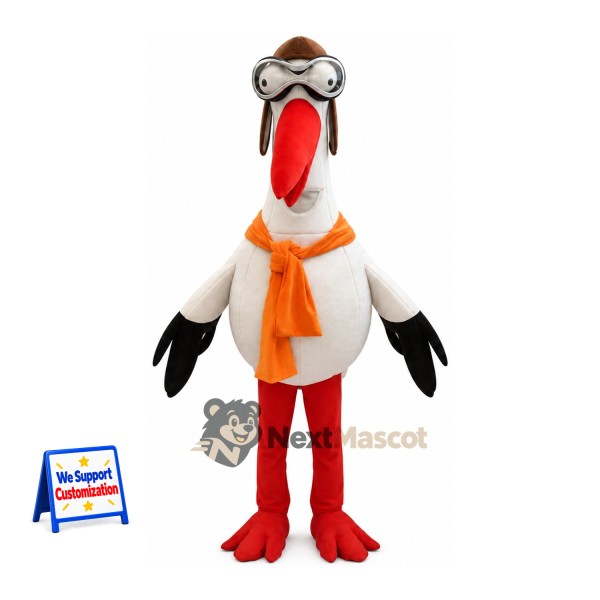 Stork Mascot Costume - White