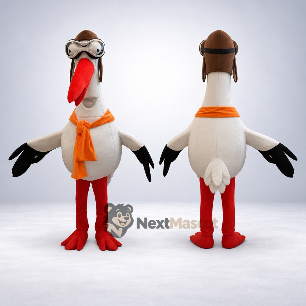 Stork Mascot Costume - White Stork Mascot Costume - White