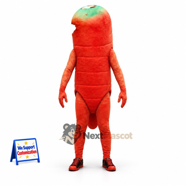 Shrimp Mascot Costume - Red for Aquarium Events