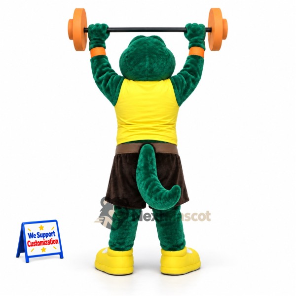 Crocodile Mascot Costume - Weightlifting Style Crocodile Mascot Costume - Weightlifting Style