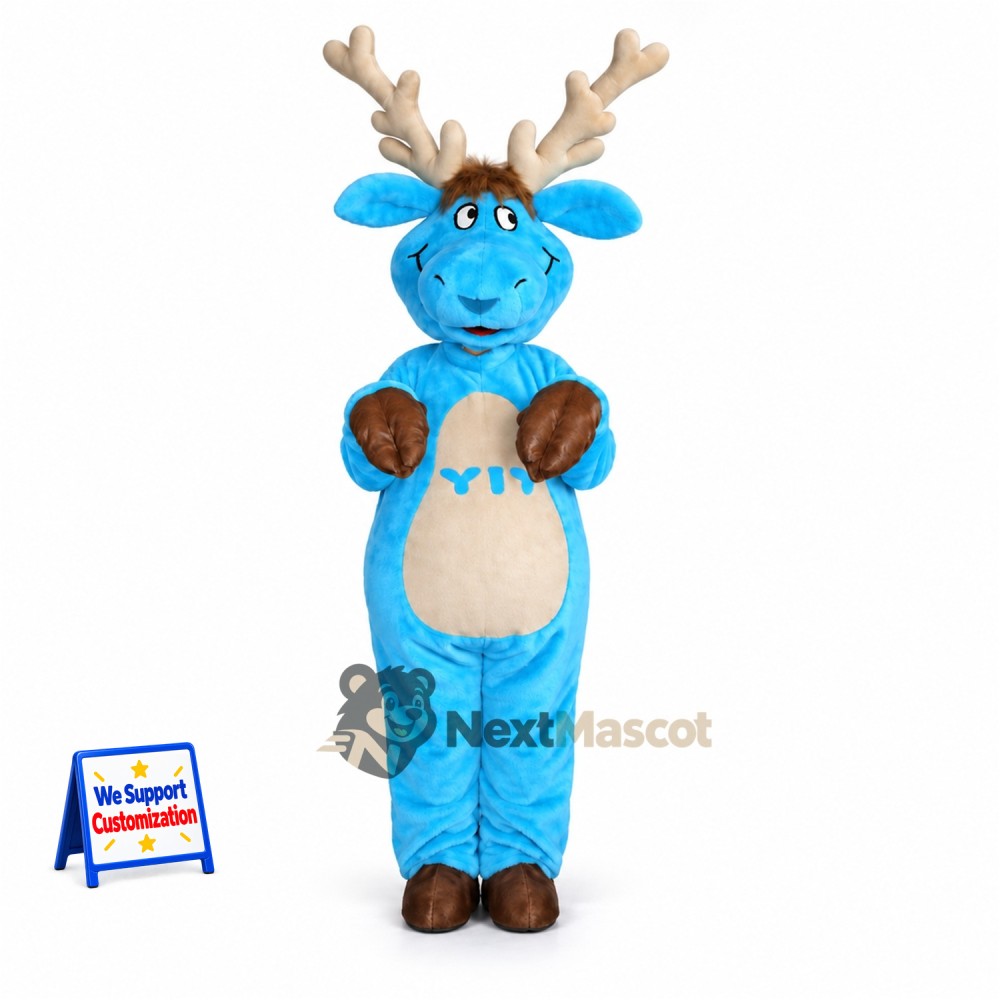 Reindeer Mascot Costume - Blue