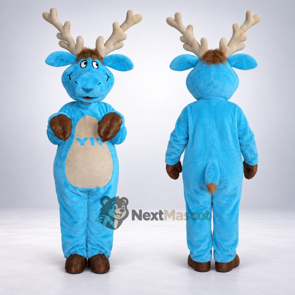 Reindeer Mascot Costume - Blue