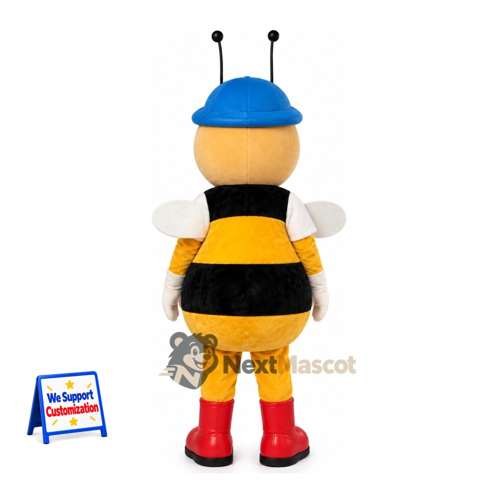 Bee Mascot Costume - Blue Cap Bee Mascot Costume - Blue Cap
