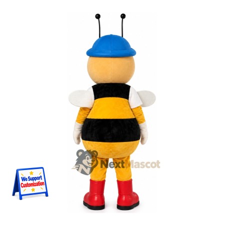 Bee Mascot Costume - Blue Cap Bee Mascot Costume - Blue Cap