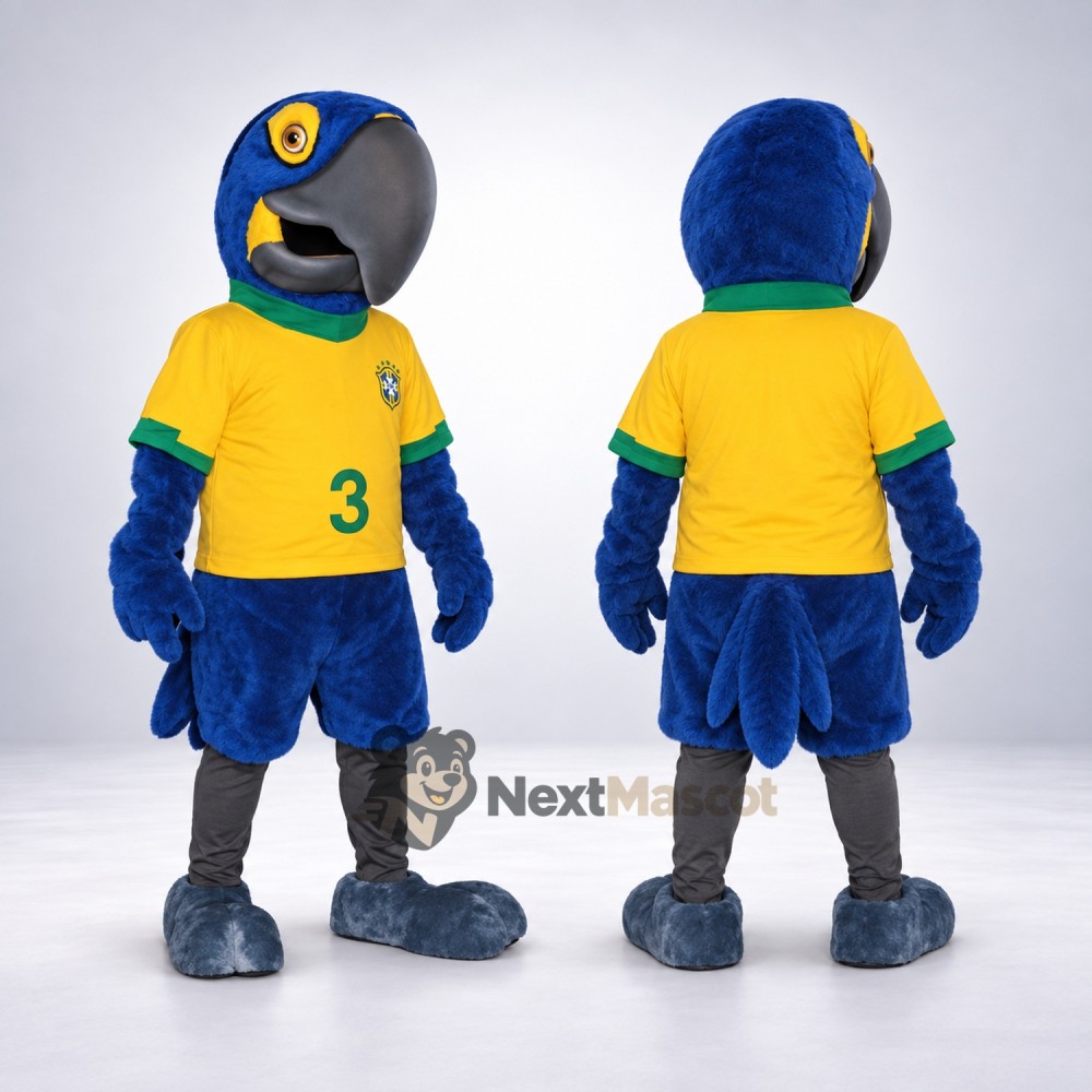 Parrot Mascot Costume - Blue, Yellow Shirt Parrot Mascot Costume - Blue, Yellow Shirt