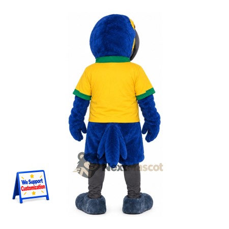 Parrot Mascot Costume - Blue, Yellow Shirt Parrot Mascot Costume - Blue, Yellow Shirt