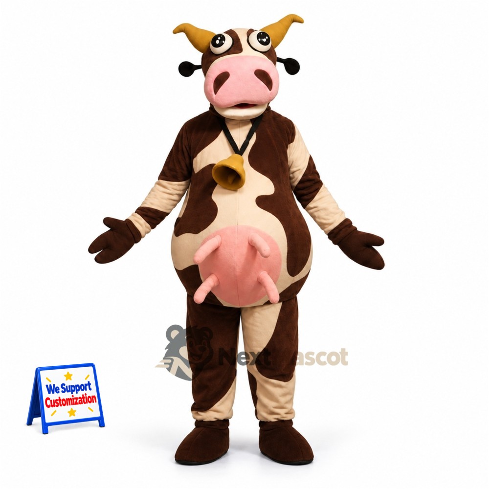 Cow Mascot Costume - Brown for School Events Cow Mascot Costume - Brown for School Events