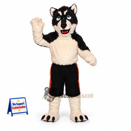 Husky Mascot Costume - Black and White for Festivals Husky Mascot Costume - Black and White for Festivals
