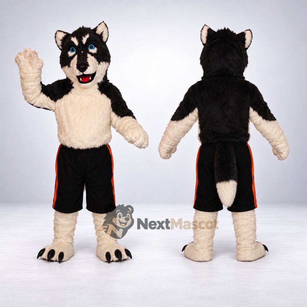 Husky Mascot Costume - Black and White for Festivals Husky Mascot Costume - Black and White for Festivals