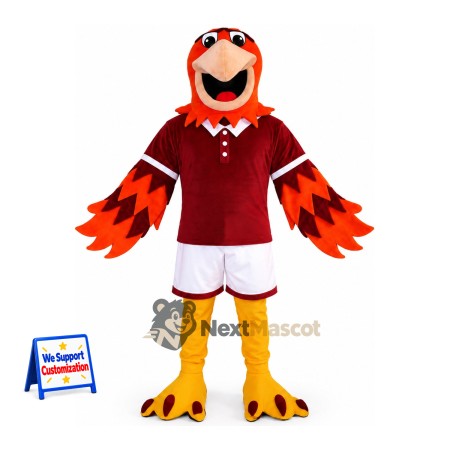 Eagle Mascot Costume - Red for Festivals Eagle Mascot Costume - Red for Festivals