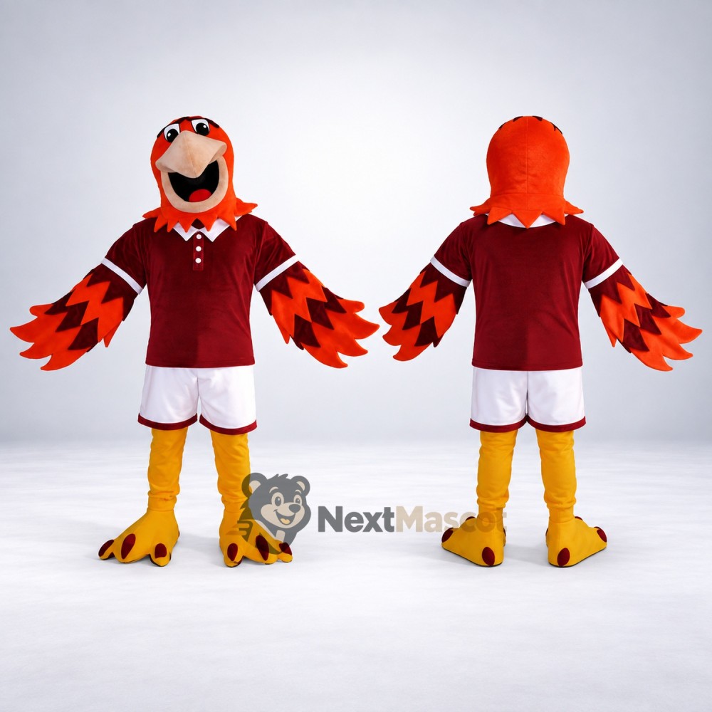 Eagle Mascot Costume - Red for Festivals Eagle Mascot Costume - Red for Festivals