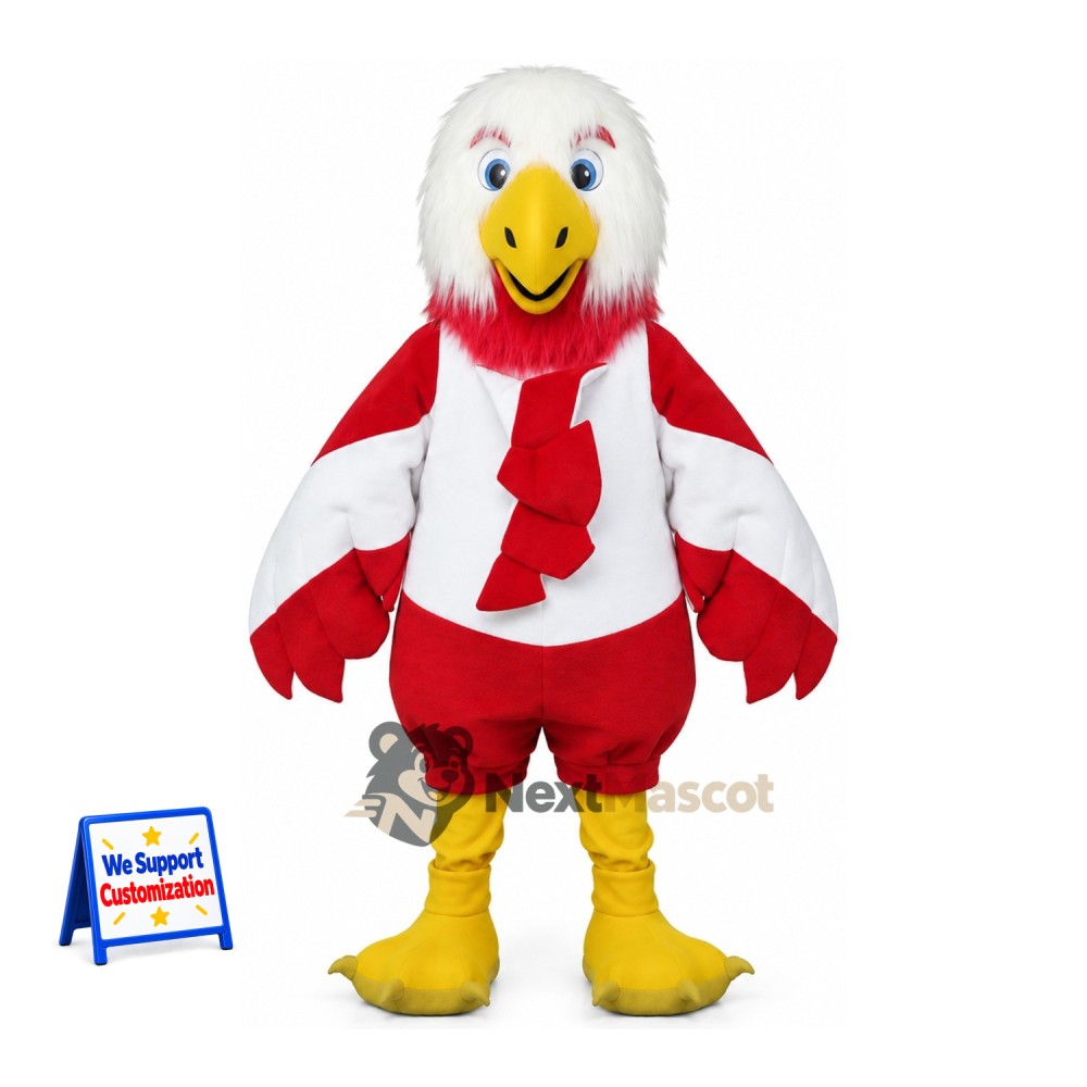 Eagle Mascot Costume - Red, Tie Eagle Mascot Costume - Red, Tie