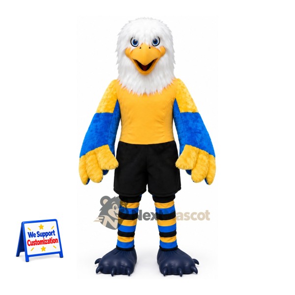 Eagle Mascot Costume - Blue, Yellow Shirt for Parades