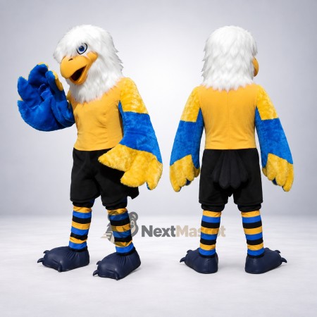 Eagle Mascot Costume - Blue, Yellow Shirt for Parades Eagle Mascot Costume - Blue, Yellow Shirt for Parades