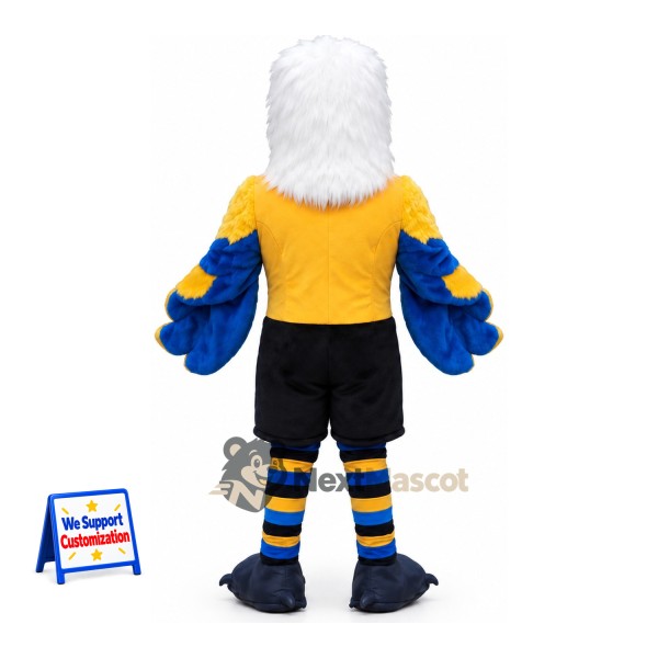 Eagle Mascot Costume - Blue, Yellow Shirt for School Events Eagle Mascot Costume - Blue, Yellow Shirt for School Events