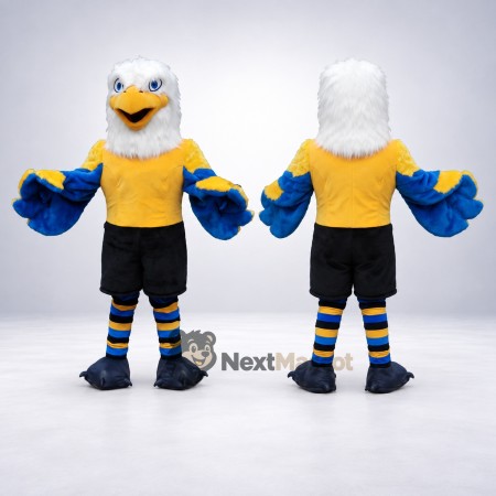 Eagle Mascot Costume - Blue, Yellow Shirt for School Events Eagle Mascot Costume - Blue, Yellow Shirt for School Events