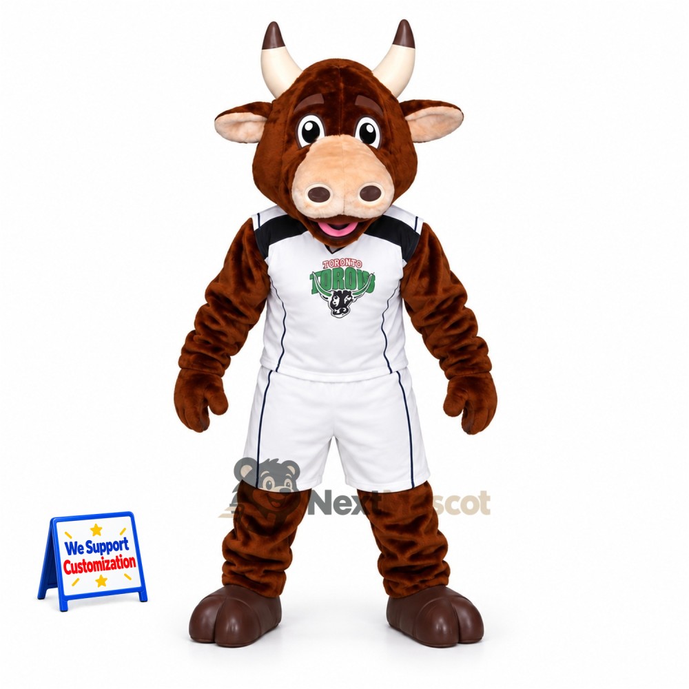 Bull Mascot Costume - White Uniform for School Events Bull Mascot Costume - White Uniform for School Events