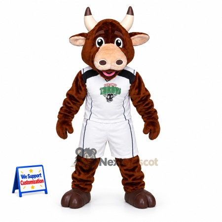 Bull Mascot Costume - White Uniform for School Events Bull Mascot Costume - White Uniform for School Events