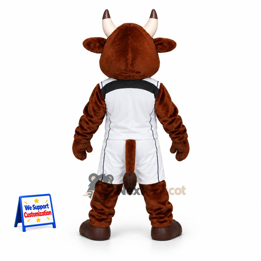 Bull Mascot Costume - White Uniform for School Events Bull Mascot Costume - White Uniform for School Events