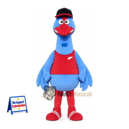 Goose Mascot Costume - Blue, Red Shirt Goose Mascot Costume - Blue, Red Shirt