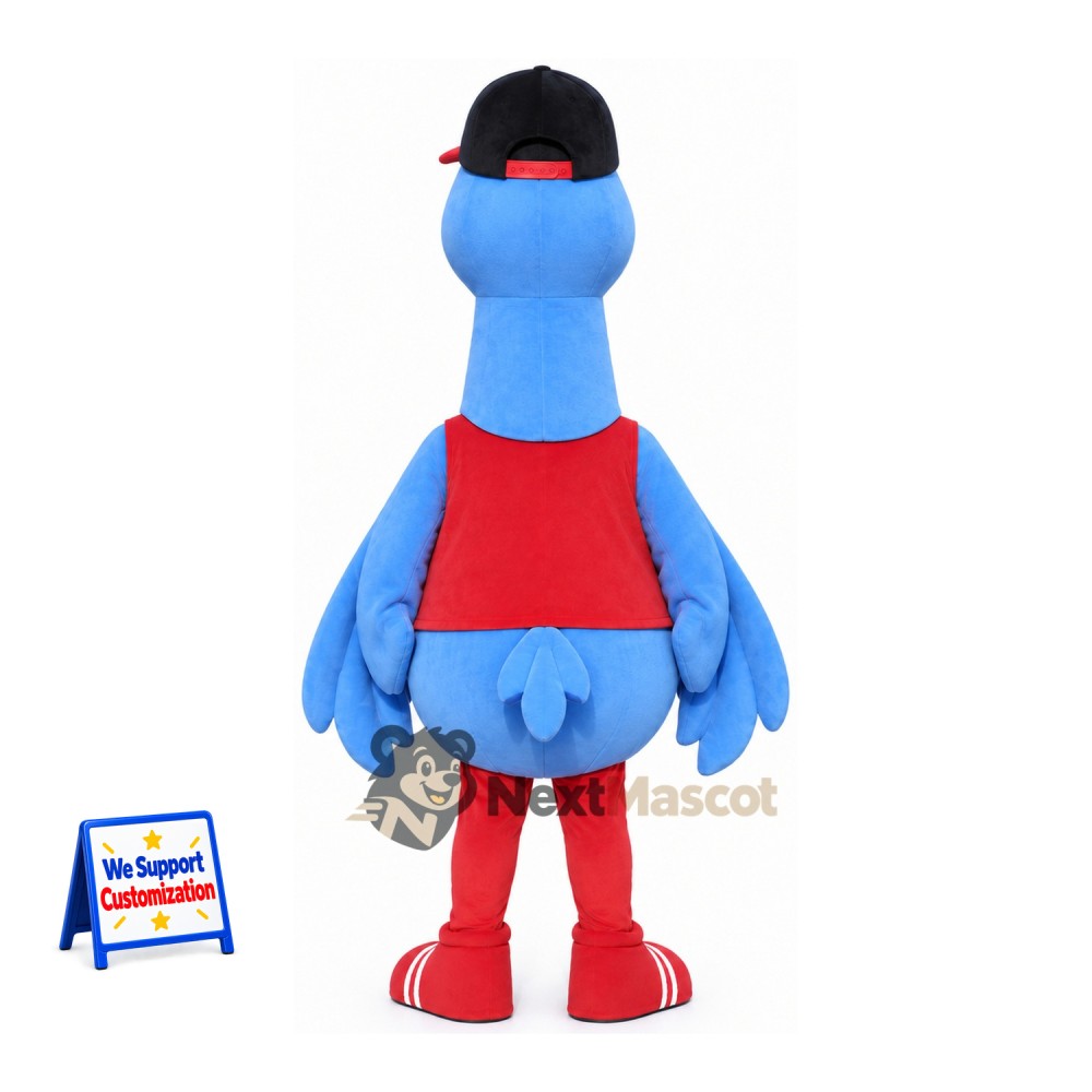 Goose Mascot Costume - Blue, Red Shirt Goose Mascot Costume - Blue, Red Shirt