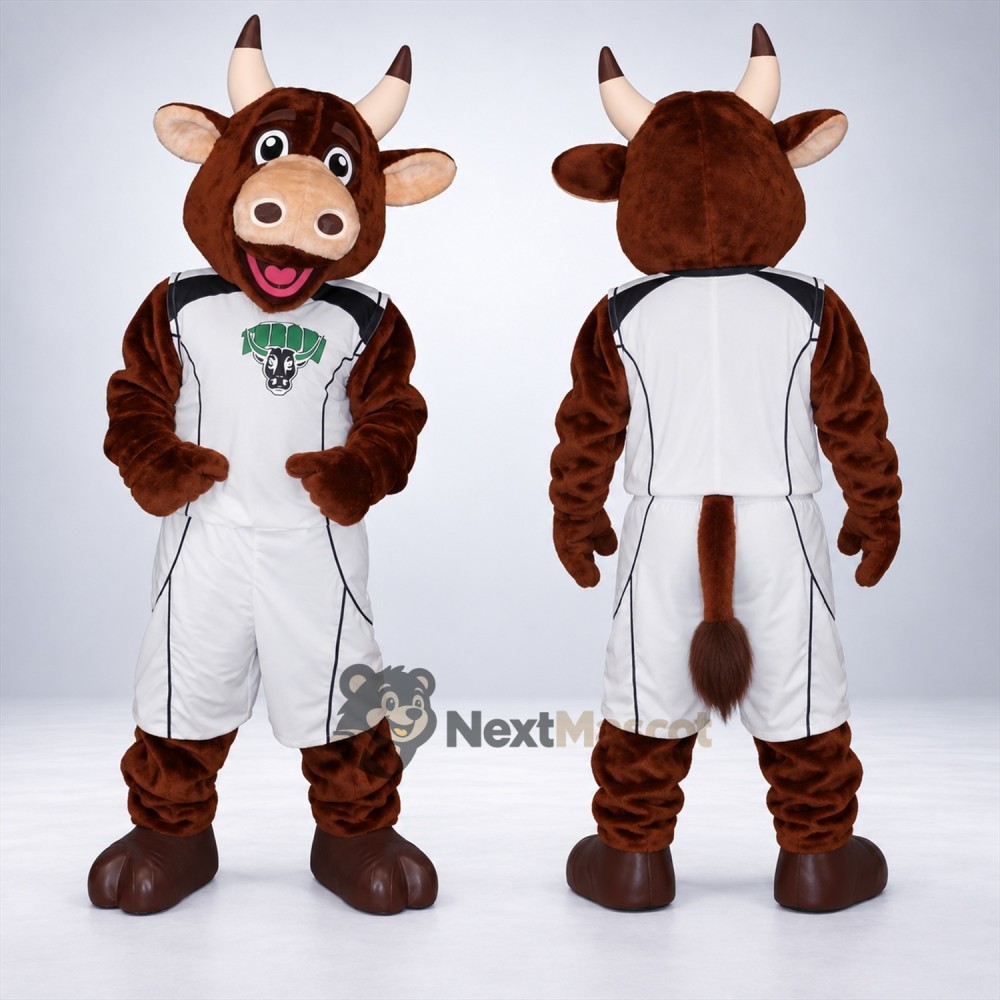 Bull Mascot Costume - White Uniform for Community Events Bull Mascot Costume - White Uniform for Community Events