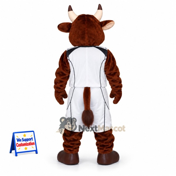 Bull Mascot Costume - White Uniform for Community Events