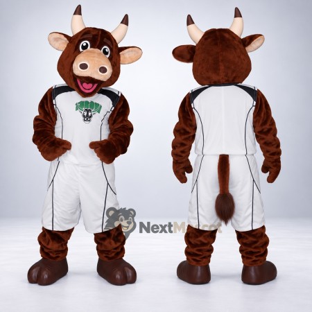 Bull Mascot Costume - White Uniform for Community Events Bull Mascot Costume - White Uniform for Community Events