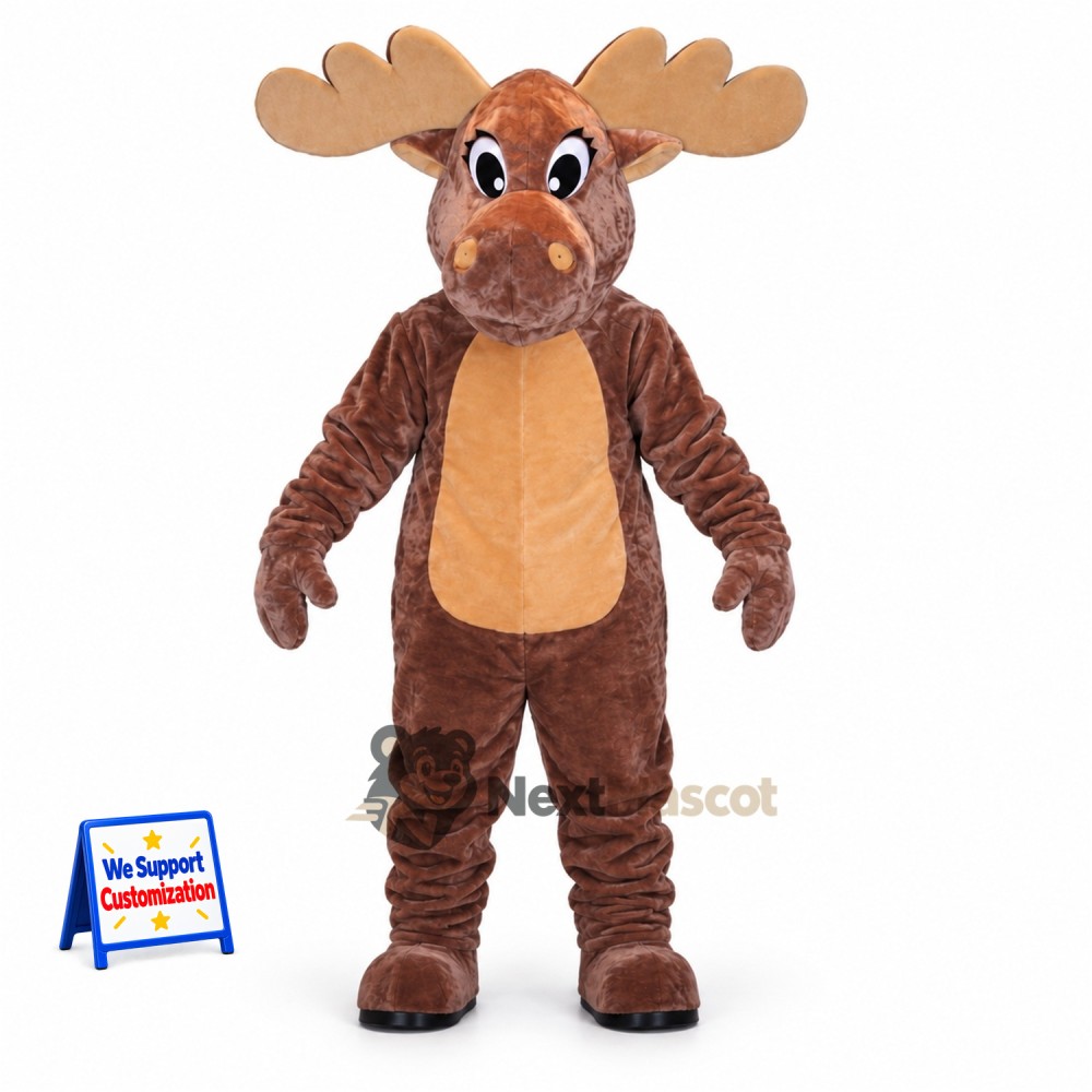 Moose Mascot Costume - Brown for Campus Events Moose Mascot Costume - Brown for Campus Events