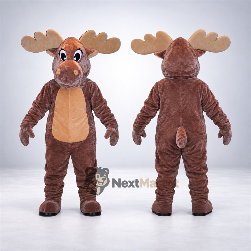 Moose Mascot Costume - Brown for Campus Events Moose Mascot Costume - Brown for Campus Events