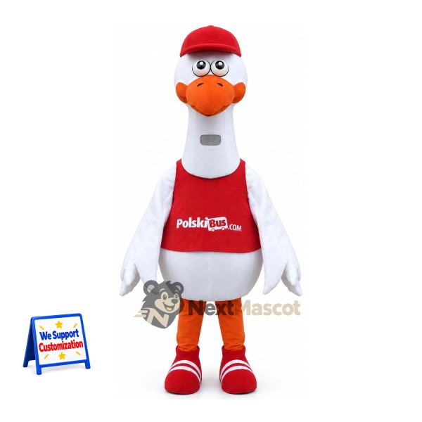 Goose Mascot Costume - Red Apron