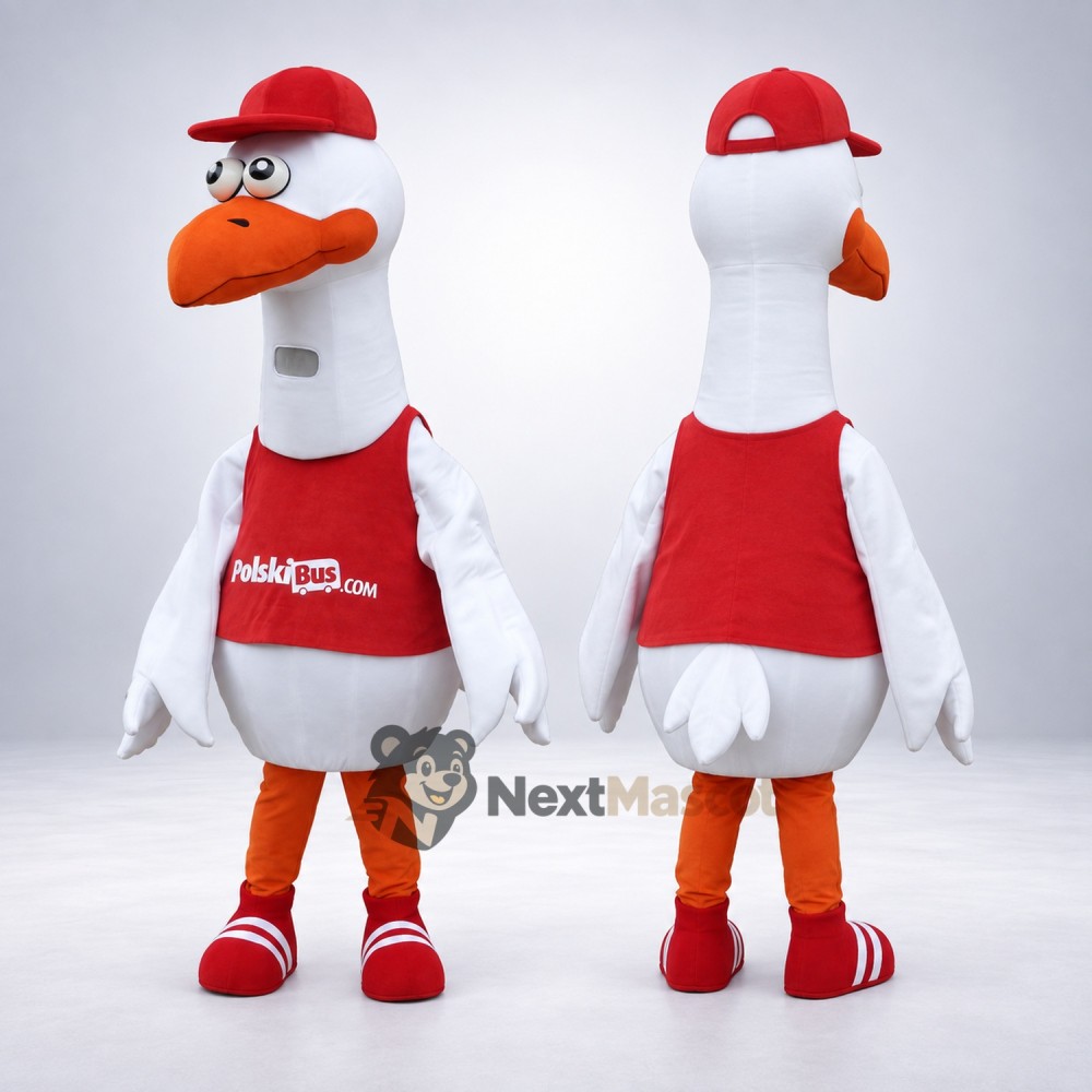 Goose Mascot Costume - Red Apron Goose Mascot Costume - Red Apron