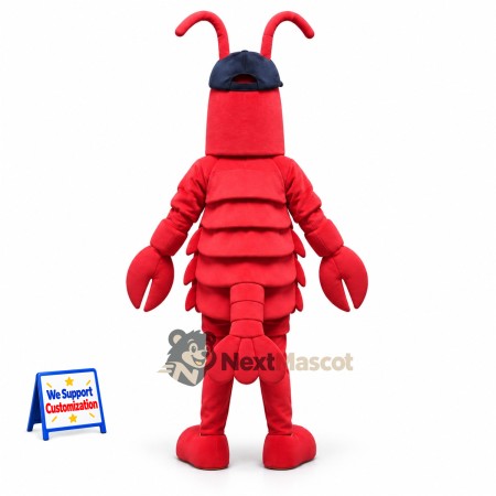 Lobster Mascot Costume - Red, Blue Cap Lobster Mascot Costume - Red, Blue Cap