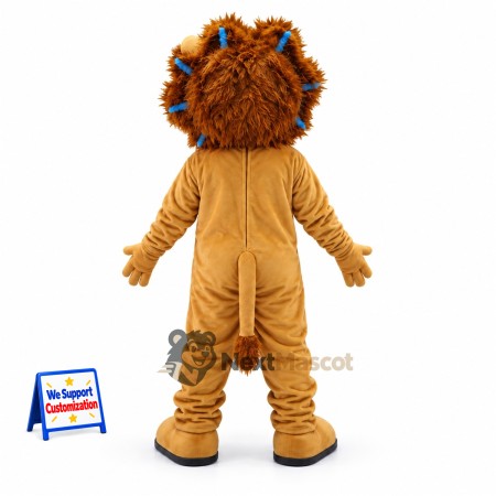 Lion Mascot Costume - Blue Mane Highlights Lion Mascot Costume - Blue Mane Highlights