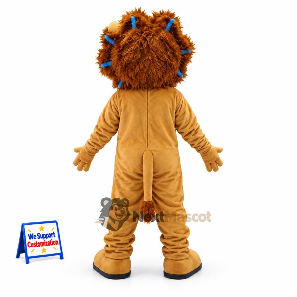 Lion Mascot Costume - Blue Mane Highlights Lion Mascot Costume - Blue Mane Highlights