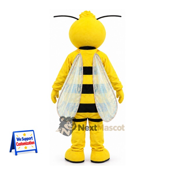 Bee Mascot Costume - Yellow, Long Clear Wings