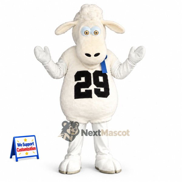 Sheep Mascot Costume - White Jersey