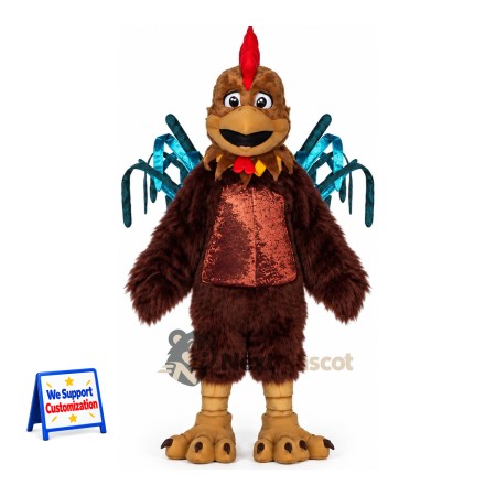 Rooster Mascot Costume - Brown for Parades Rooster Mascot Costume - Brown for Parades