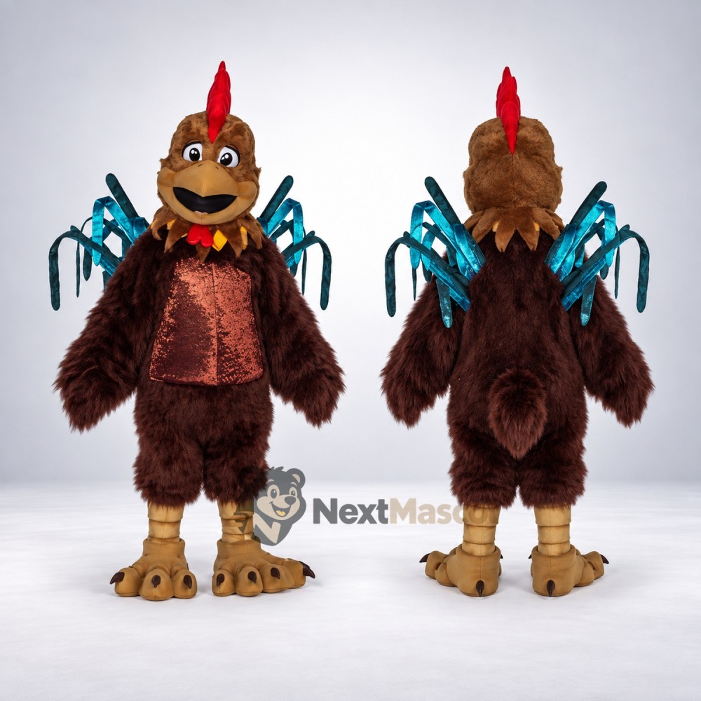 Rooster Mascot Costume - Brown for Parades Rooster Mascot Costume - Brown for Parades