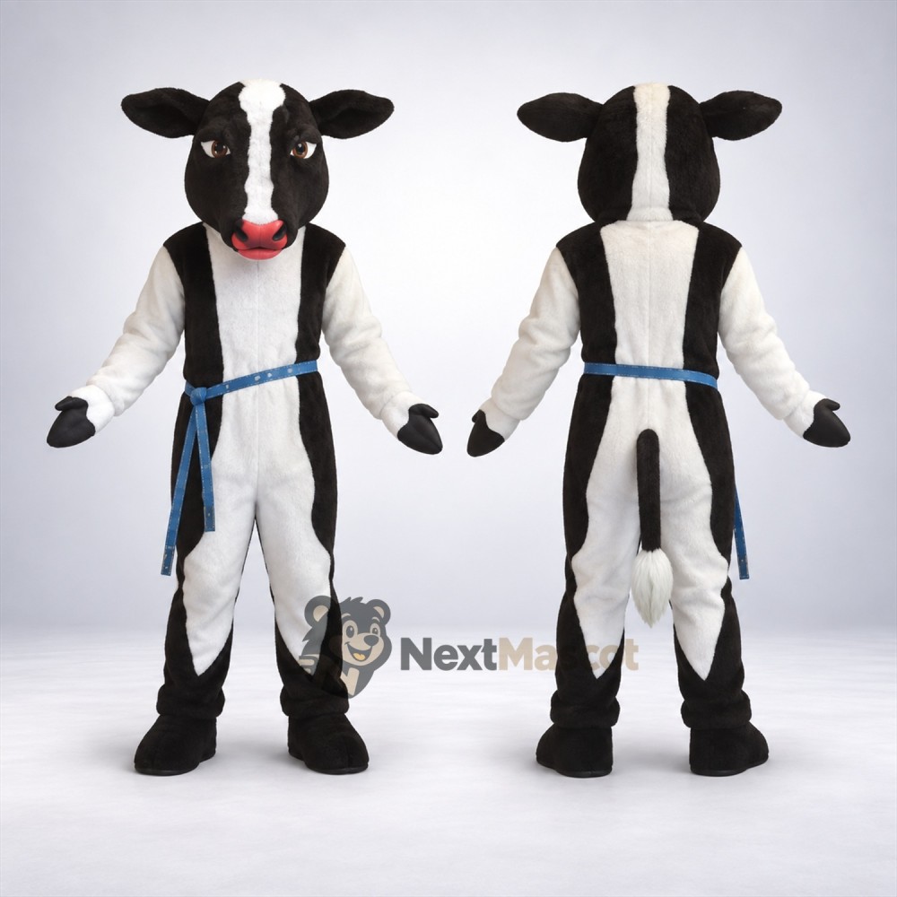 Cow Mascot Costume - Black and White for School Events Cow Mascot Costume - Black and White for School Events