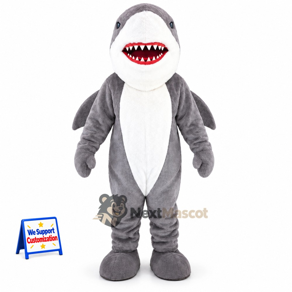 Shark Mascot Costume - Gray for Birthday Parties Shark Mascot Costume - Gray for Birthday Parties