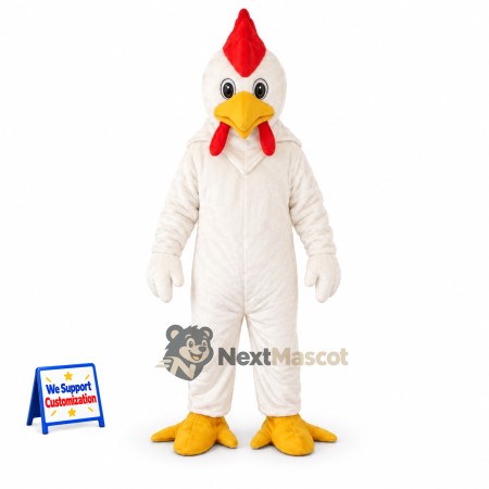 Rooster Mascot Costume - White for Stage Shows Rooster Mascot Costume - White for Stage Shows