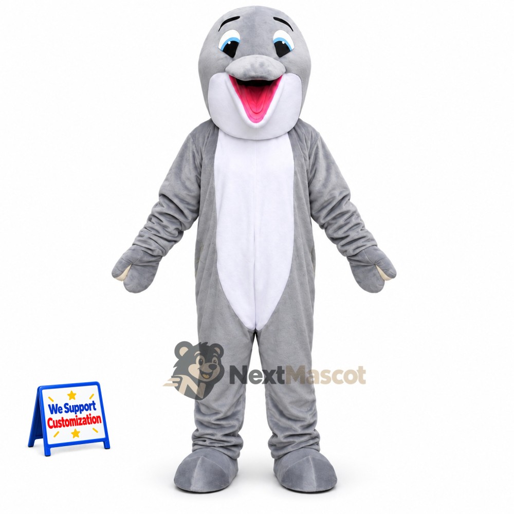 Dolphin Mascot Costume - Gray for Ocean Festivals Dolphin Mascot Costume - Gray for Ocean Festivals