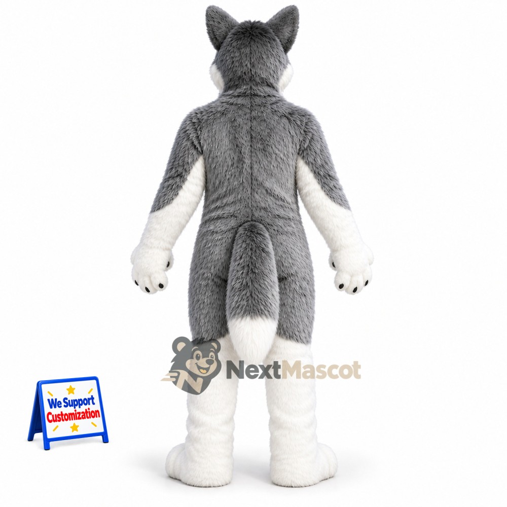 Husky Mascot Costume - Gray for Grand Openings Husky Mascot Costume - Gray for Grand Openings